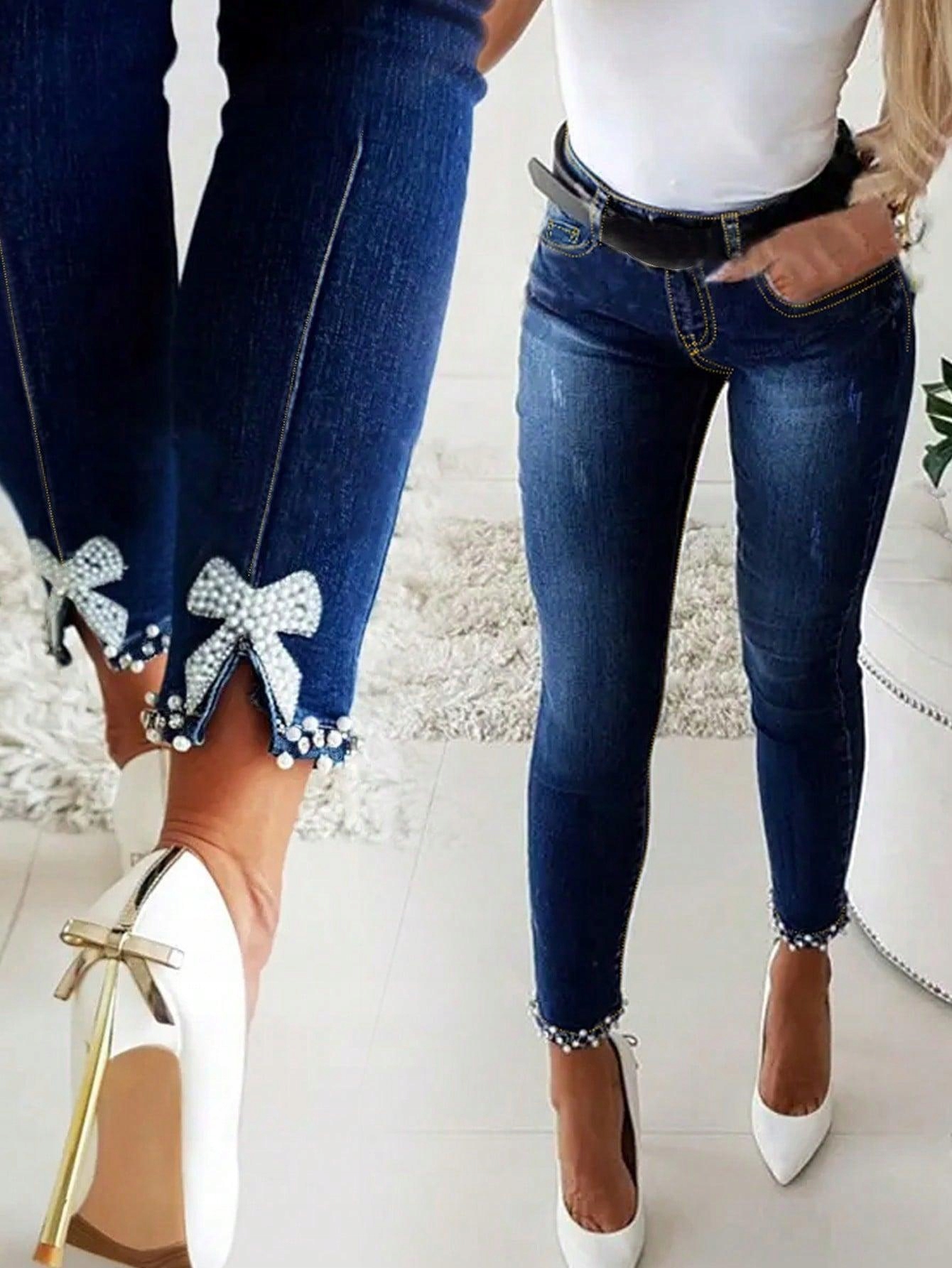 NIEBIESKIE SPODNIE JEANS 