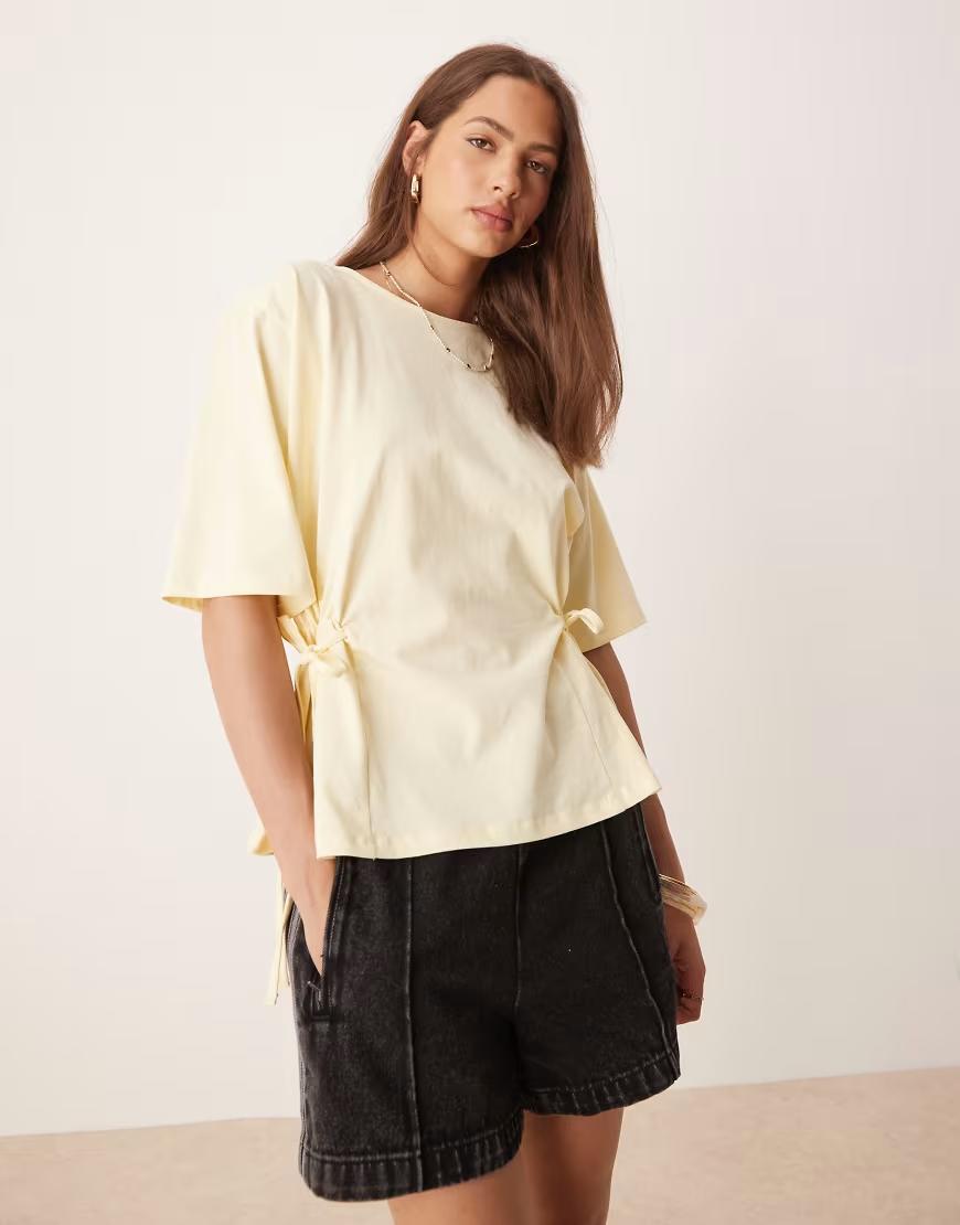 ŻÓŁTY T-SHIRT WIĄZANIE 