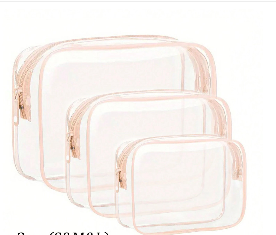 zestaw przezroczystych kosmetyczek 3-pack