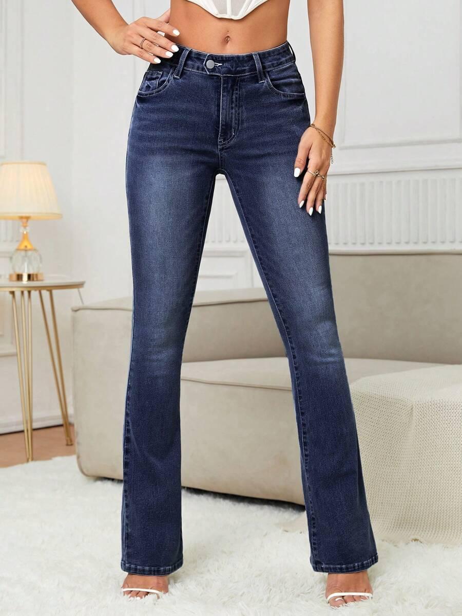 GRANATOWE SPODNIE JEANS