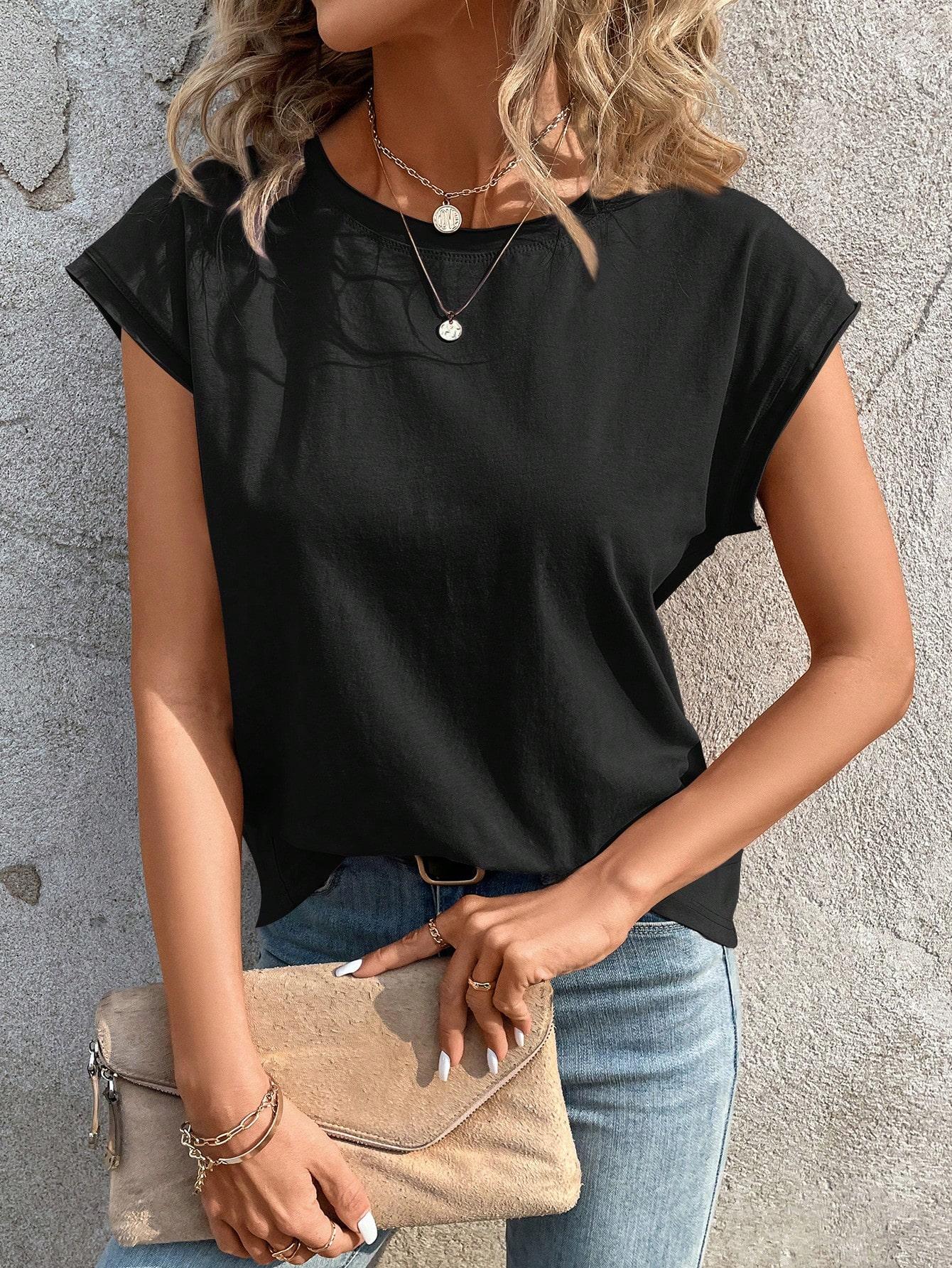 CZARNY T-SHIRT CASUAL