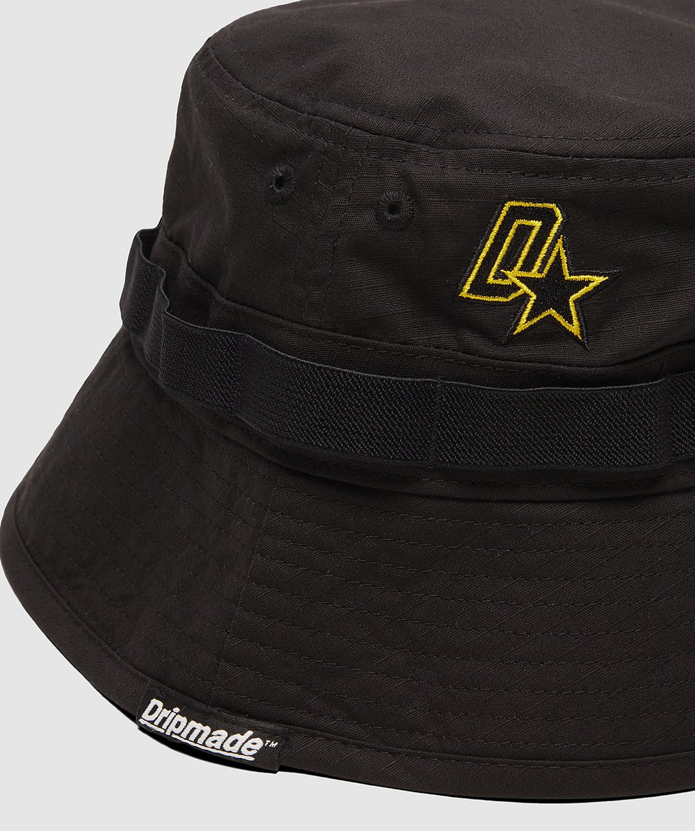 czarny kapelusz Defiant bucket logo