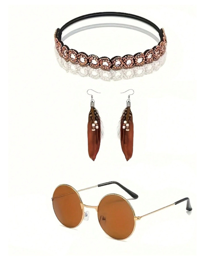 okulary opaska kolczyki zestaw