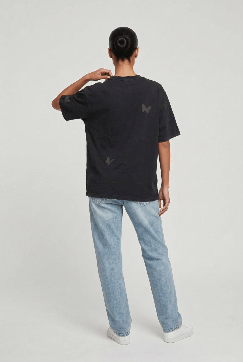 czarny t-shirt oversize NADRUK