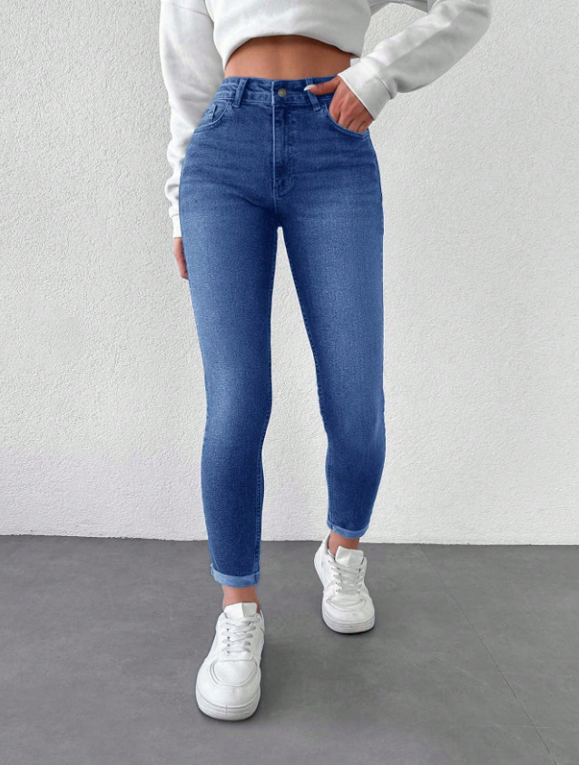 NIEBIESKIE SPODNIE JEANS RURKI