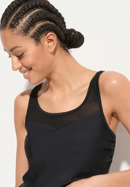 czarna góra od bikini TANKINI siateczka 