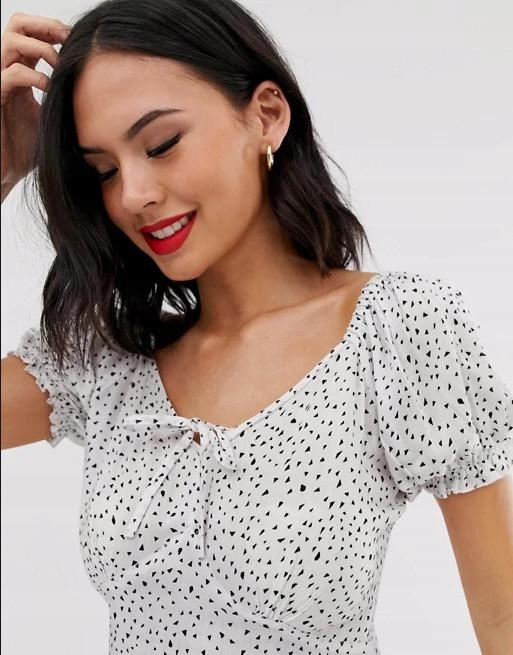 mini sukienka v-neck print