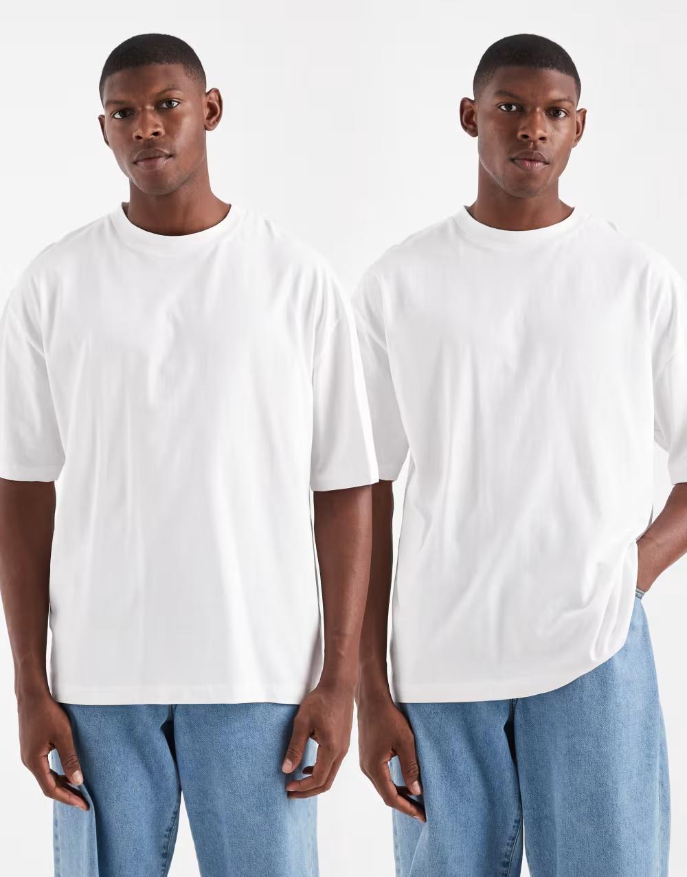 BIAŁY T-SHIRT OKRĄGŁY DEKOLT casual