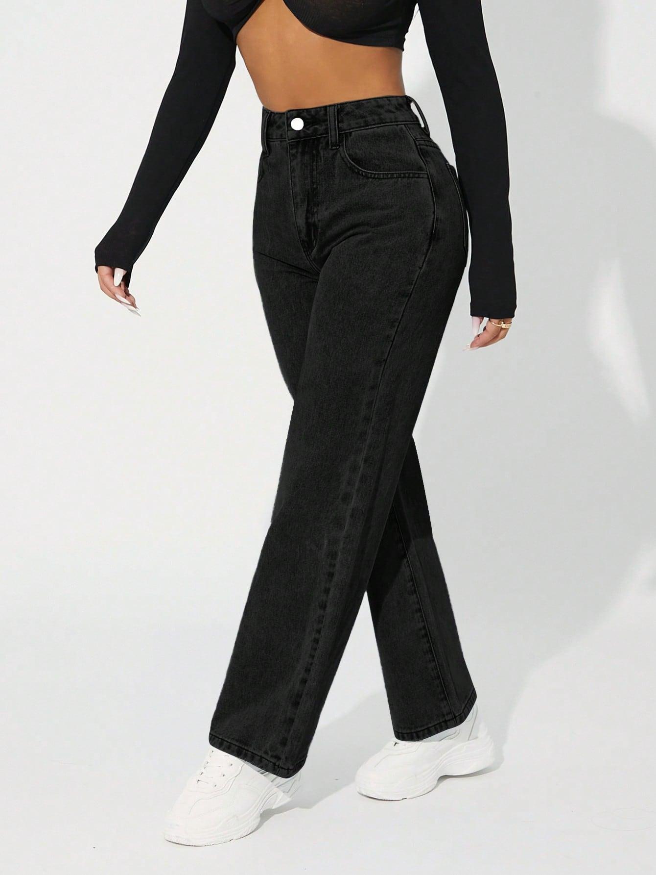 CZARNE SPODNIE JEANS