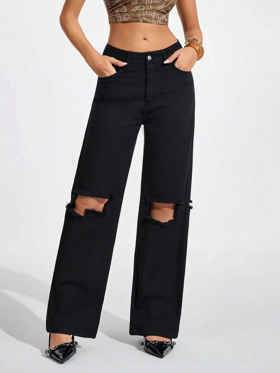 czarne spodnie jeans