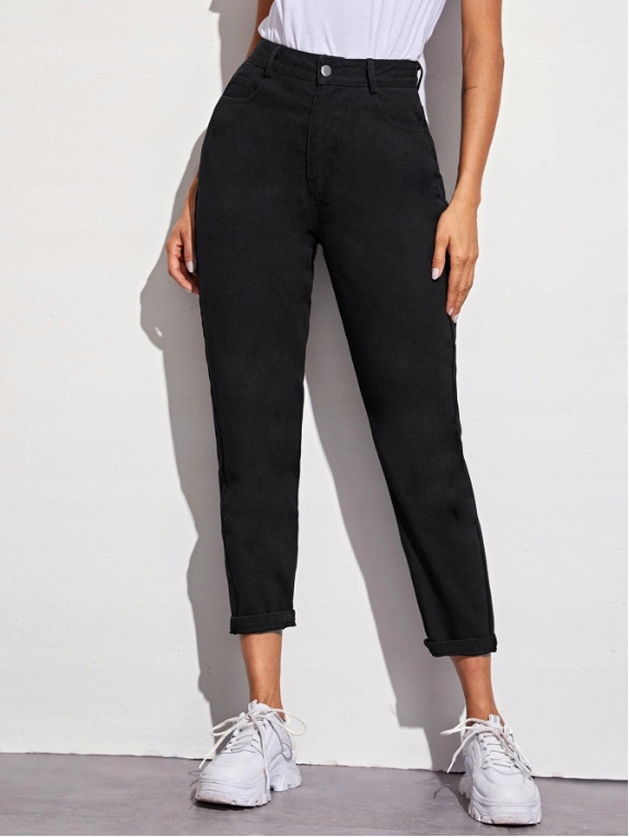 CZARNE SPODNIE JEANS