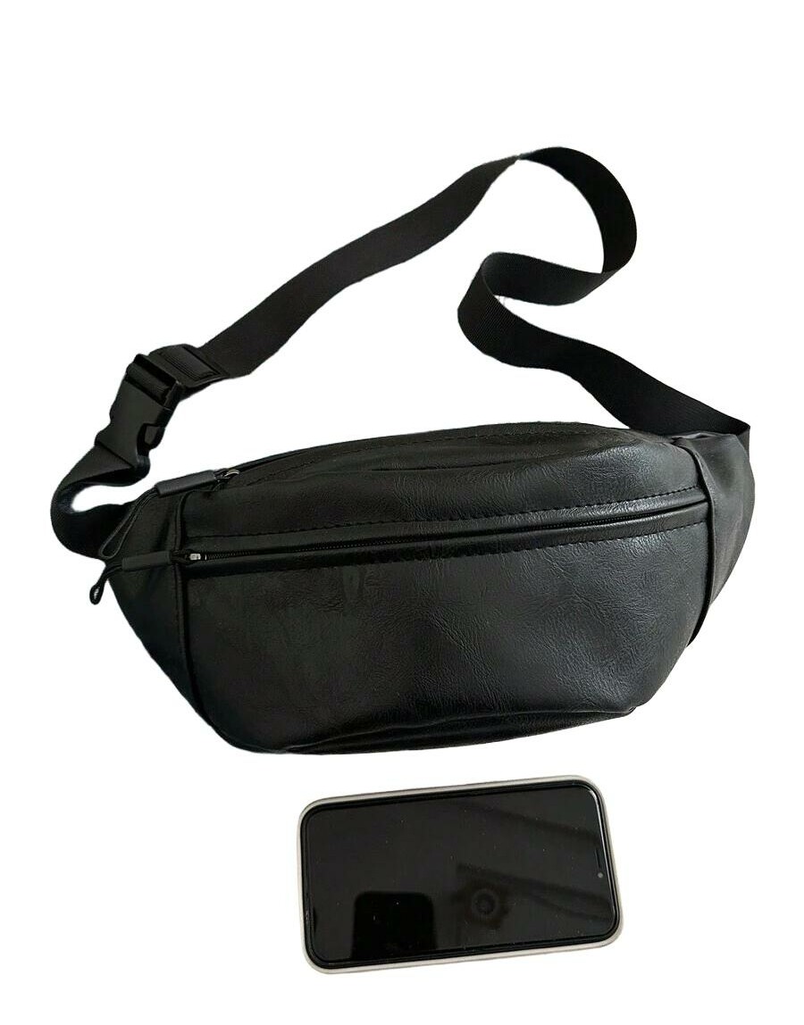 czarna nerka imitacja skóry
