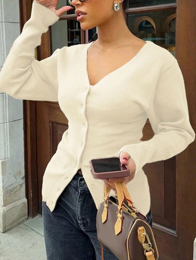 SWETER KARDIGAN V-NECK
