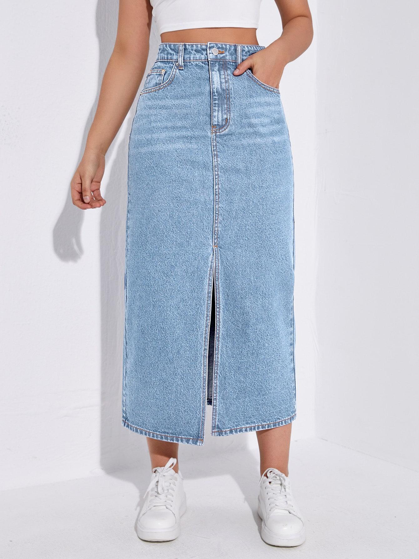 SPÓDNICA JEANS ROZCIĘCIE