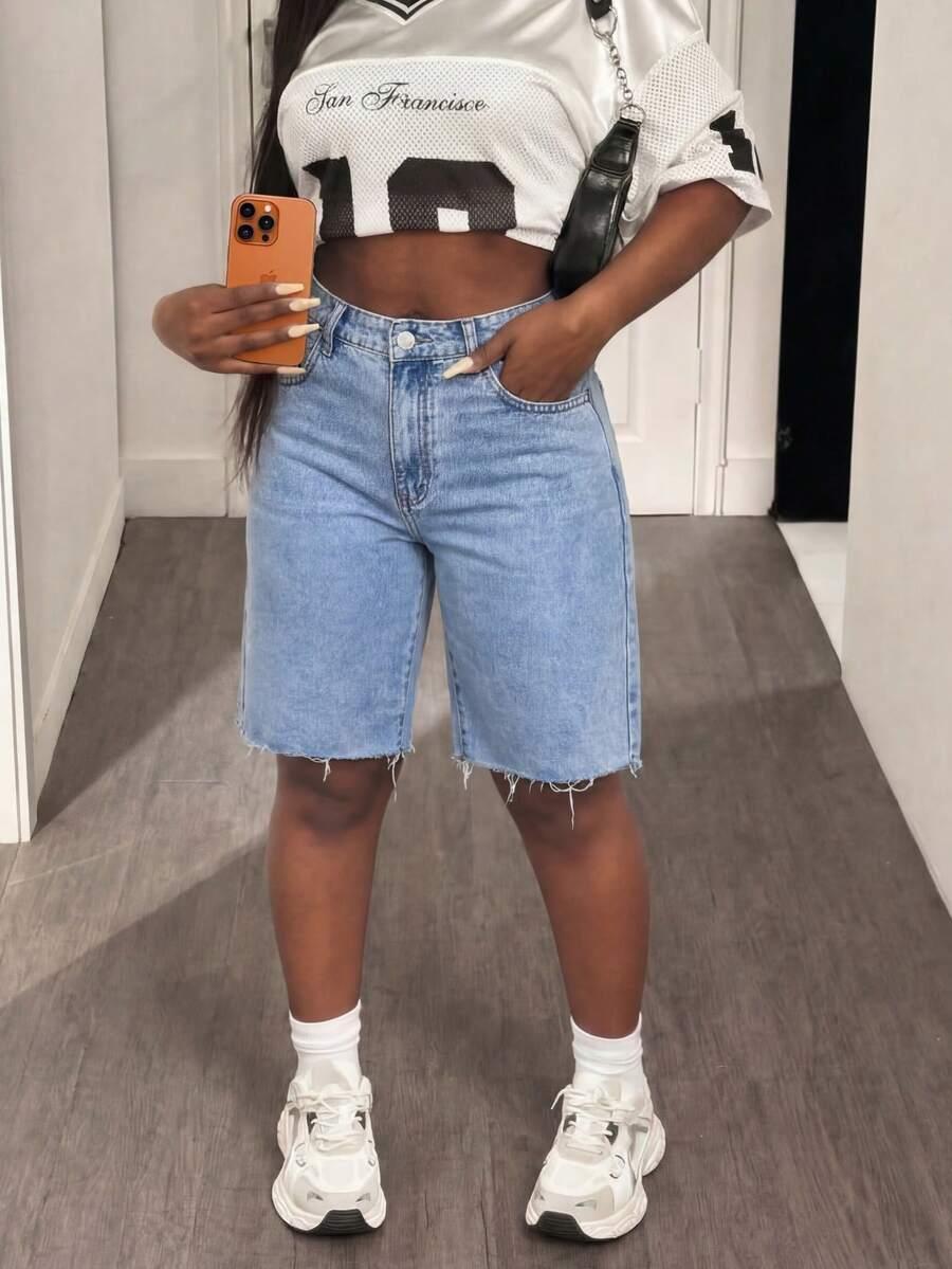 niebieskie SPODENKI JEANS