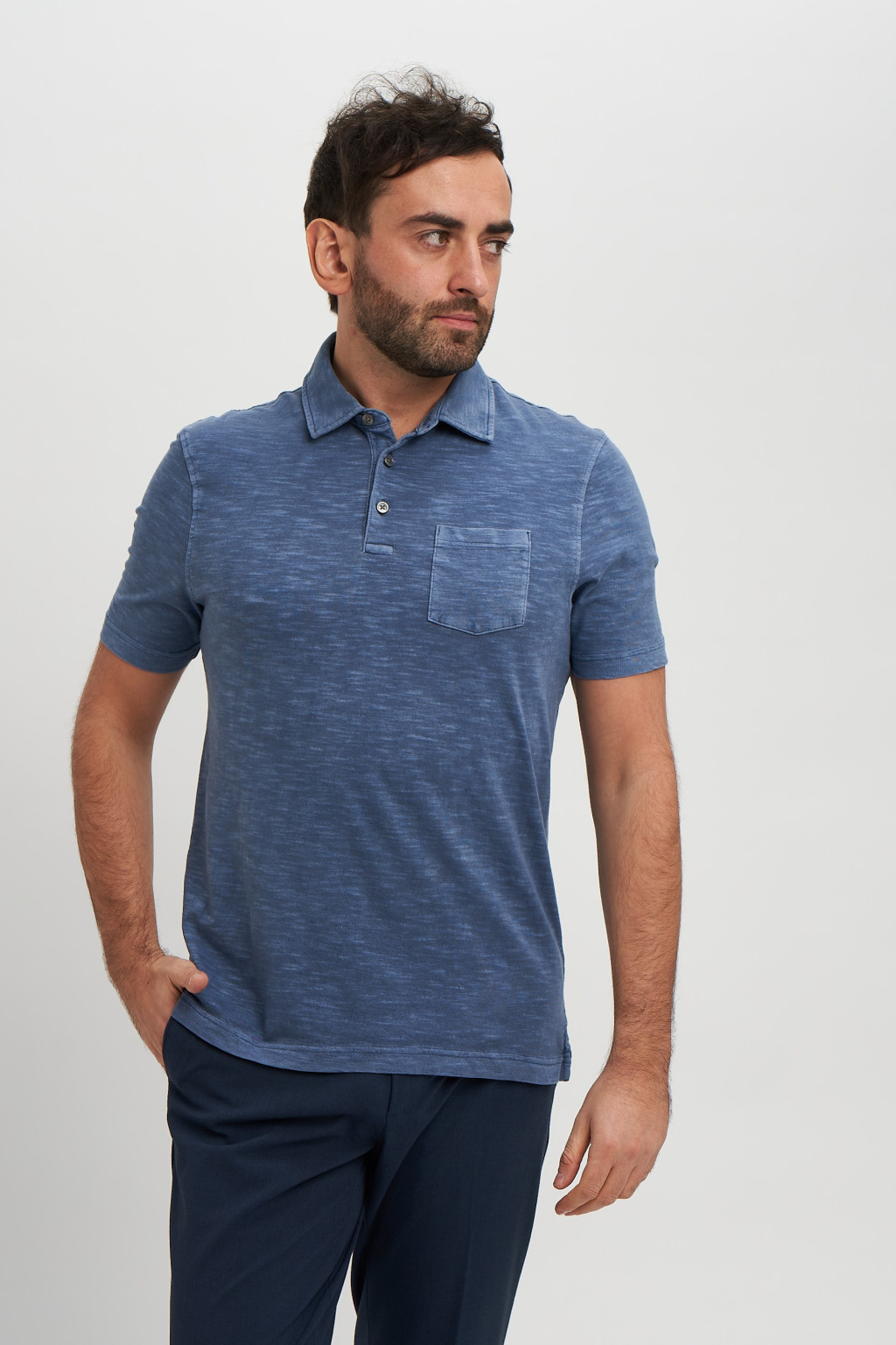 BAWEŁNIANA KOSZULKA POLO T28-4893M-BE