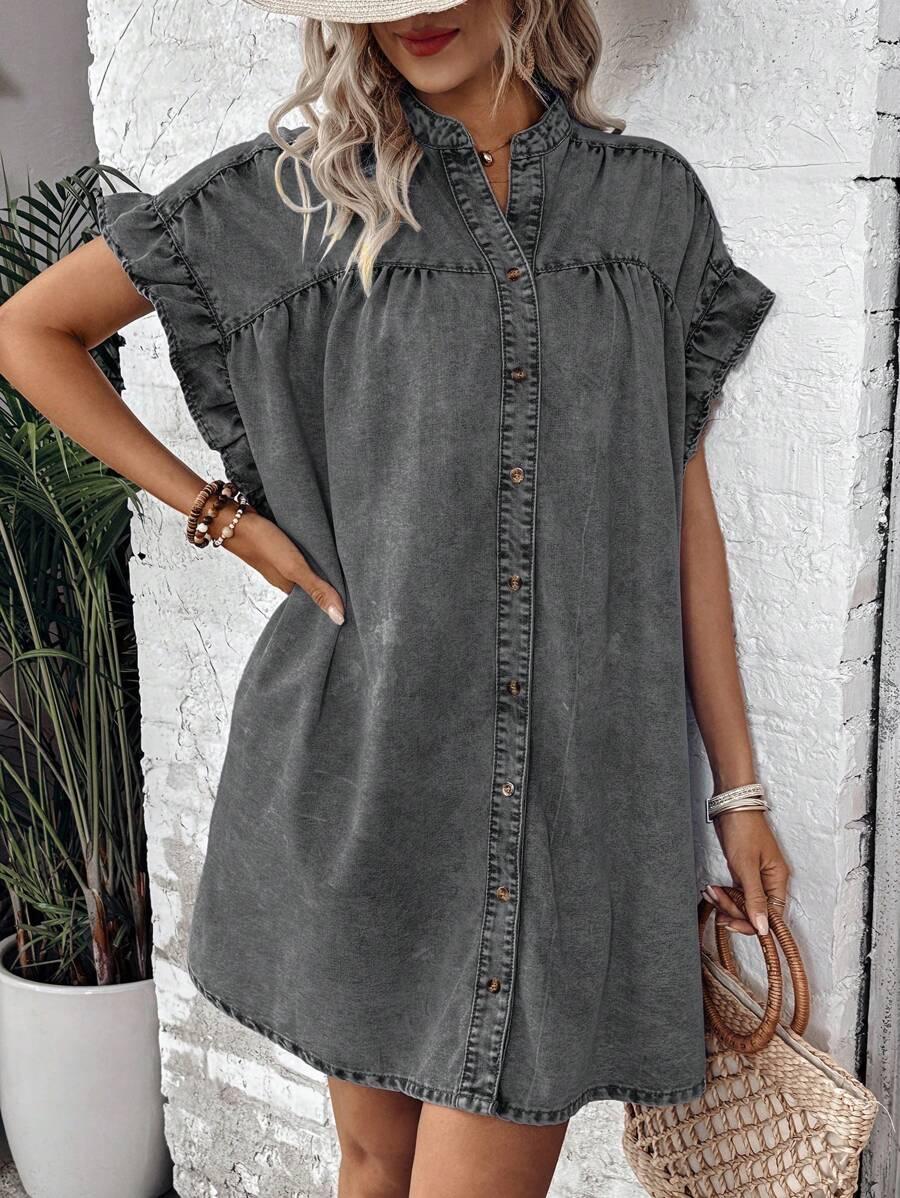 SZARA SUKIENKA MARSZCZENIE STÓJKA 