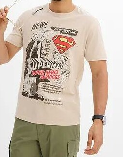 T-SHIRT MĘSKI OKRĄGŁY DEKOLT BAWEŁNA NADRUK