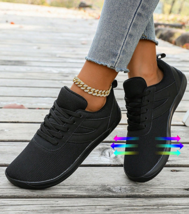 czarne BUTY SPORTOWE SZNUROWANE