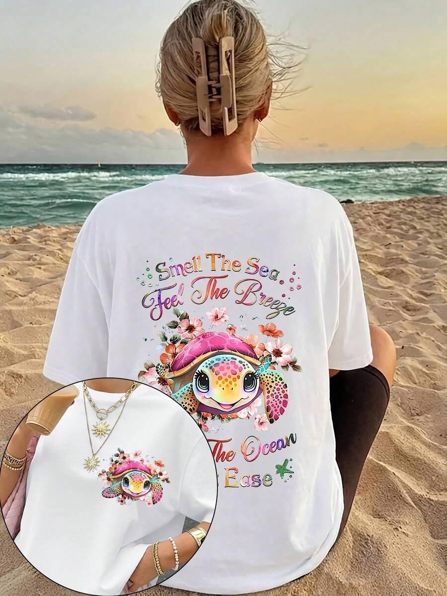 BIAŁY T-SHIRT PRINT