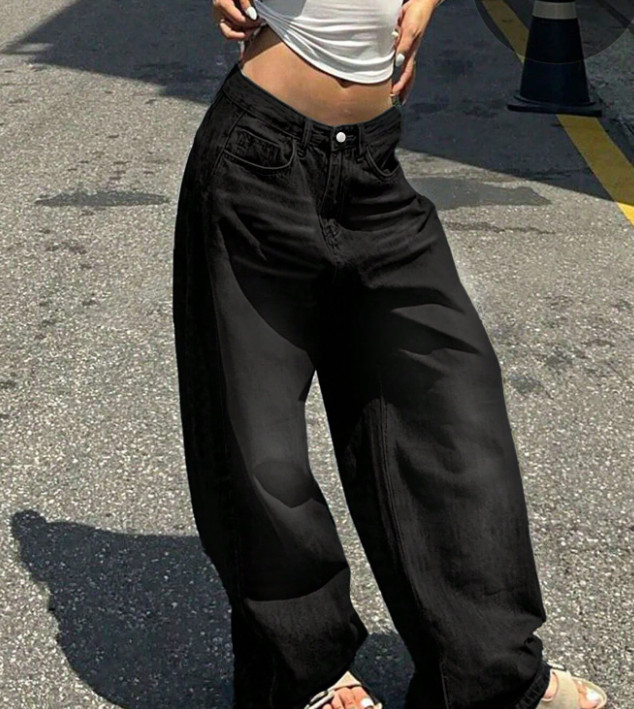CZARNE SPODNIE JEANS