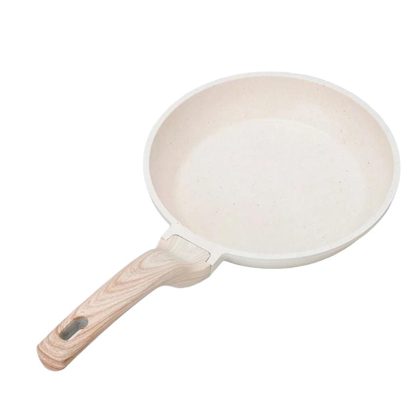 beżowa aluminiowa patelnia