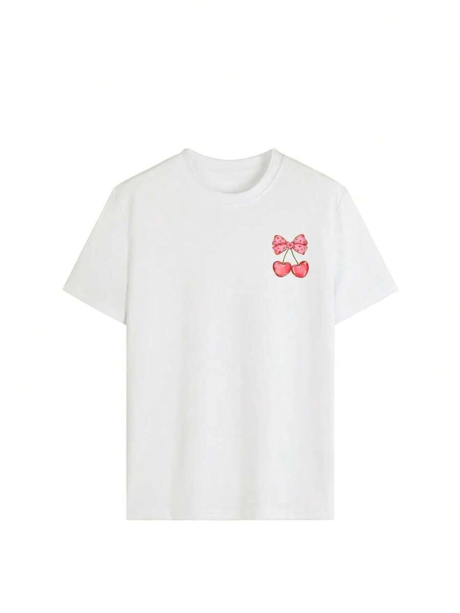 BIAŁY T-SHIRT NADRUK