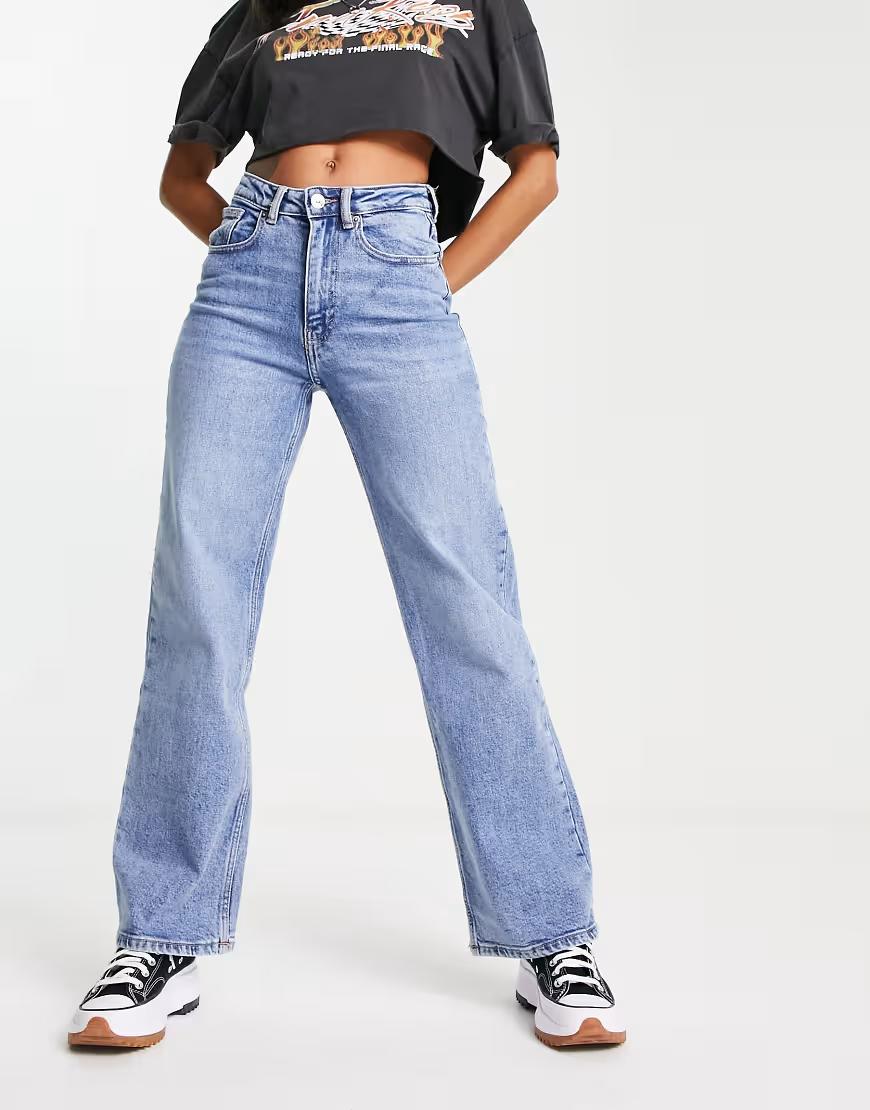 NIEBIESKIE SPODNIE JEANS prosta NOGAWKA