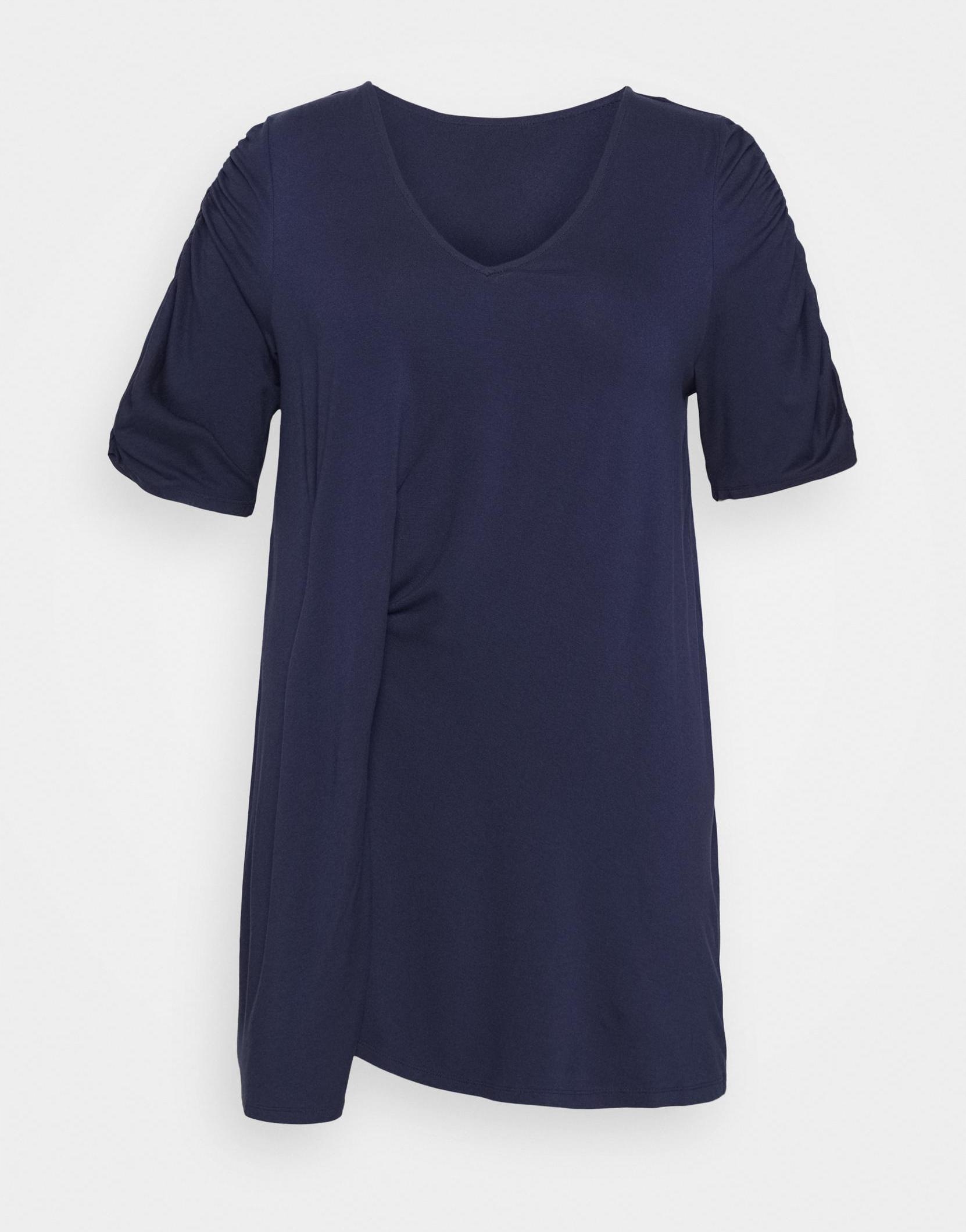 granatowa bluzka v neck