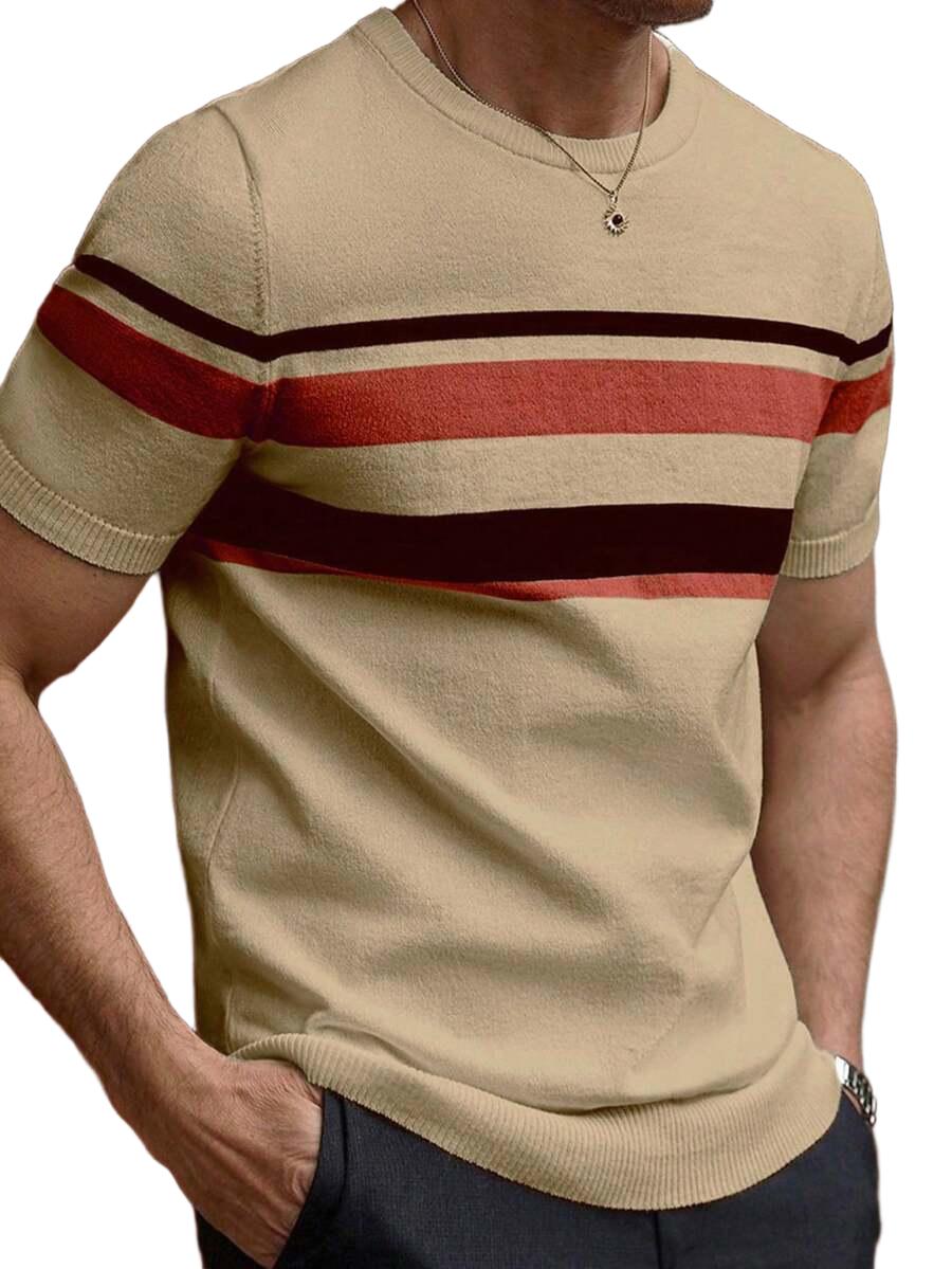 SWETER MĘSKI Z KRÓTKIM RĘKAWEM