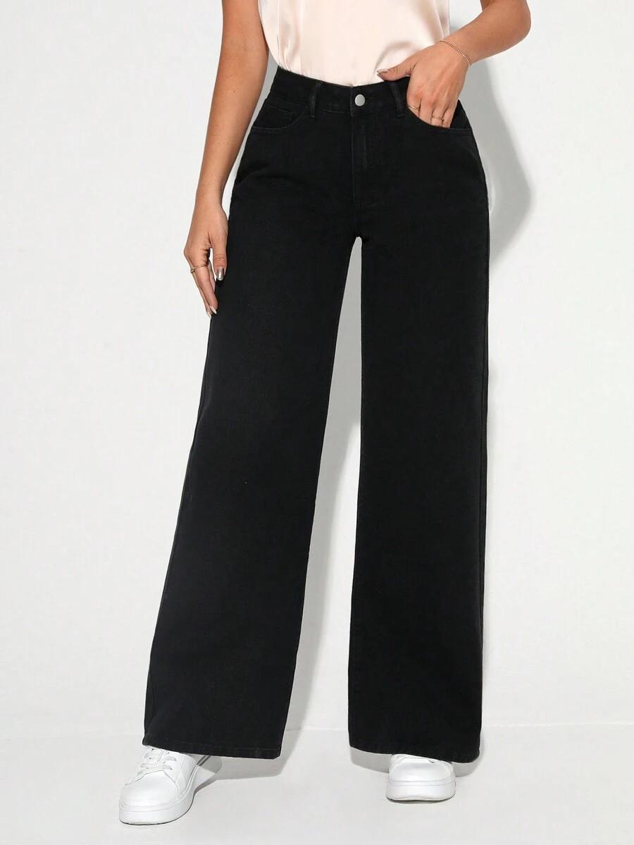CZARNE SPODNIE JEANS