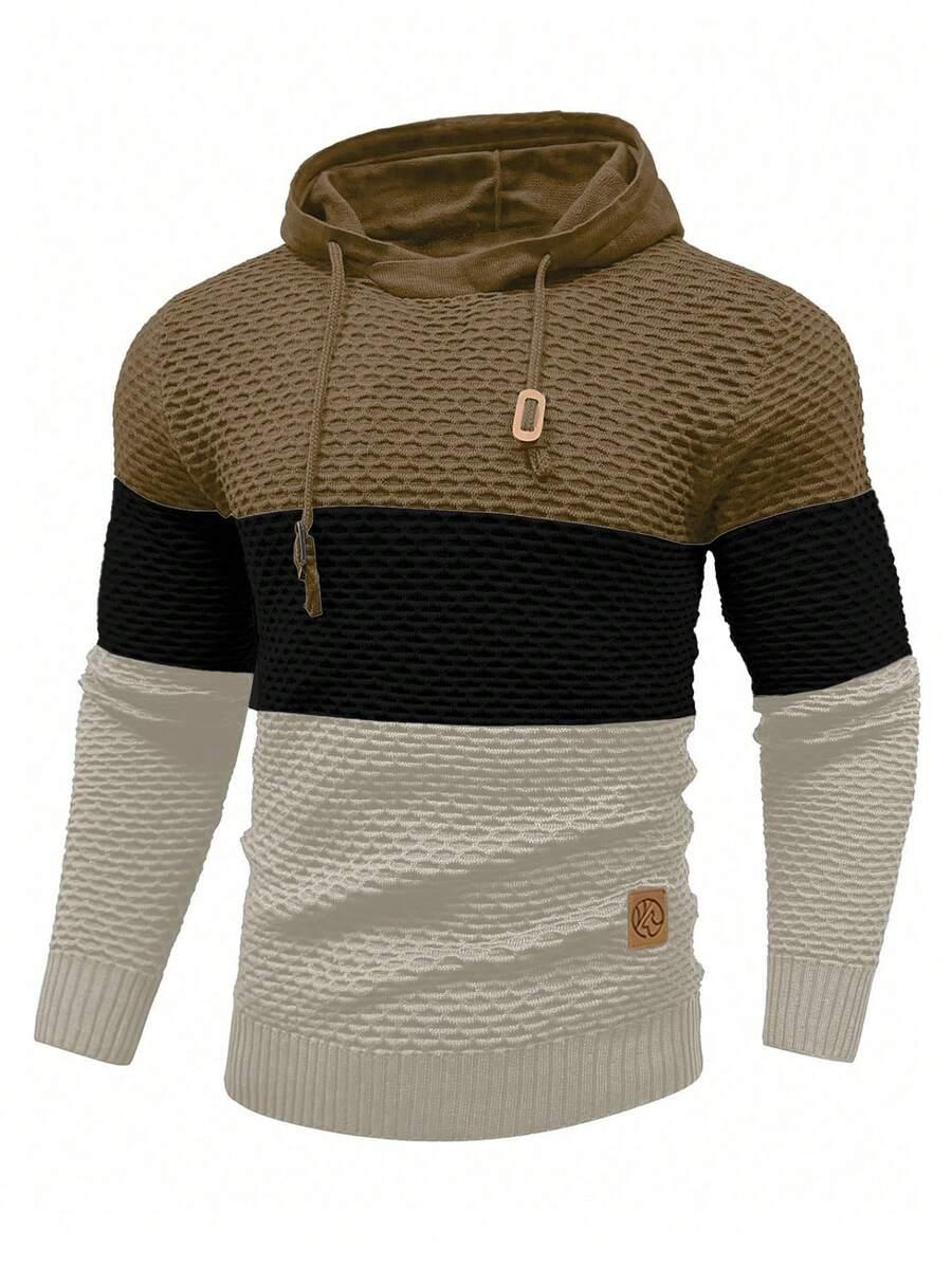 BLUZA Z KAPTUREM WZÓR PASKI 