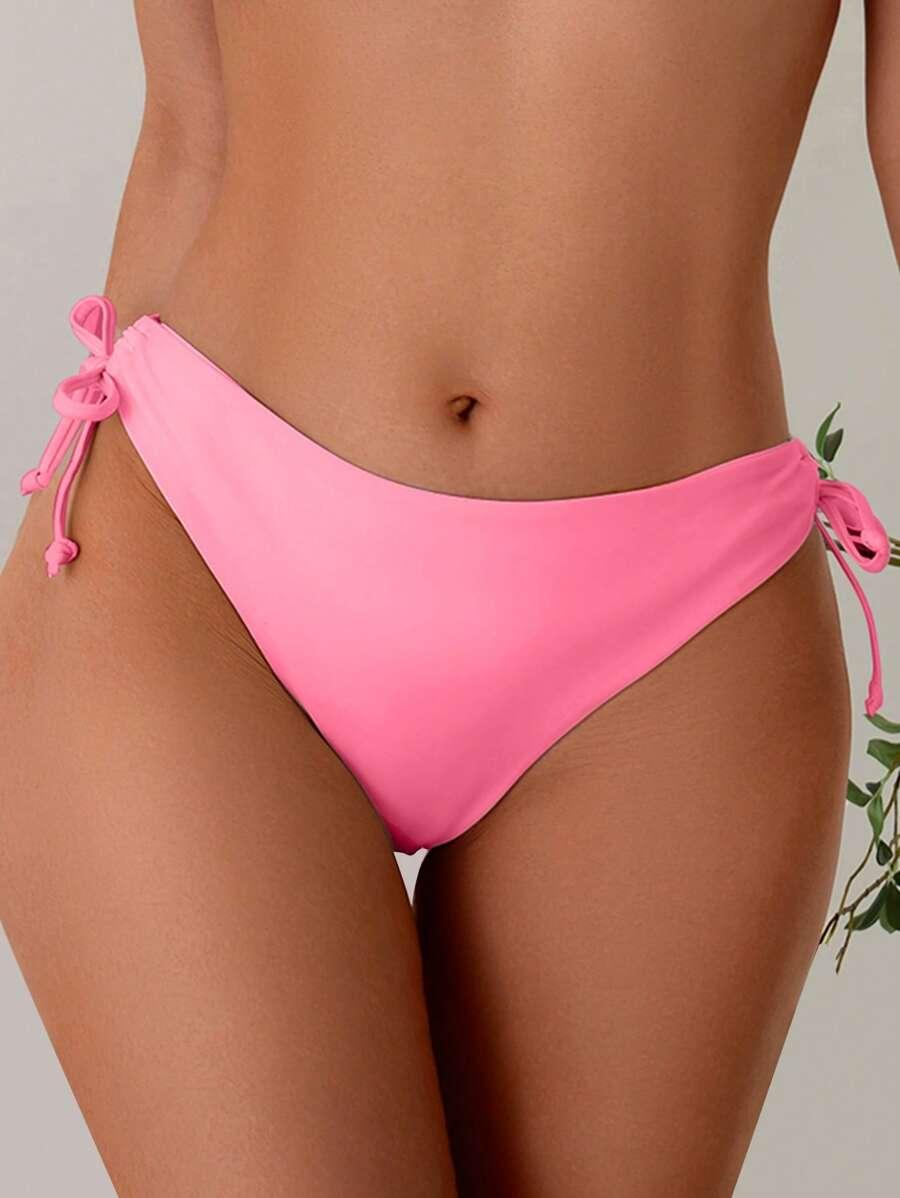 RÓŻOWY DÓŁ OD BIKINI WIĄZANIE