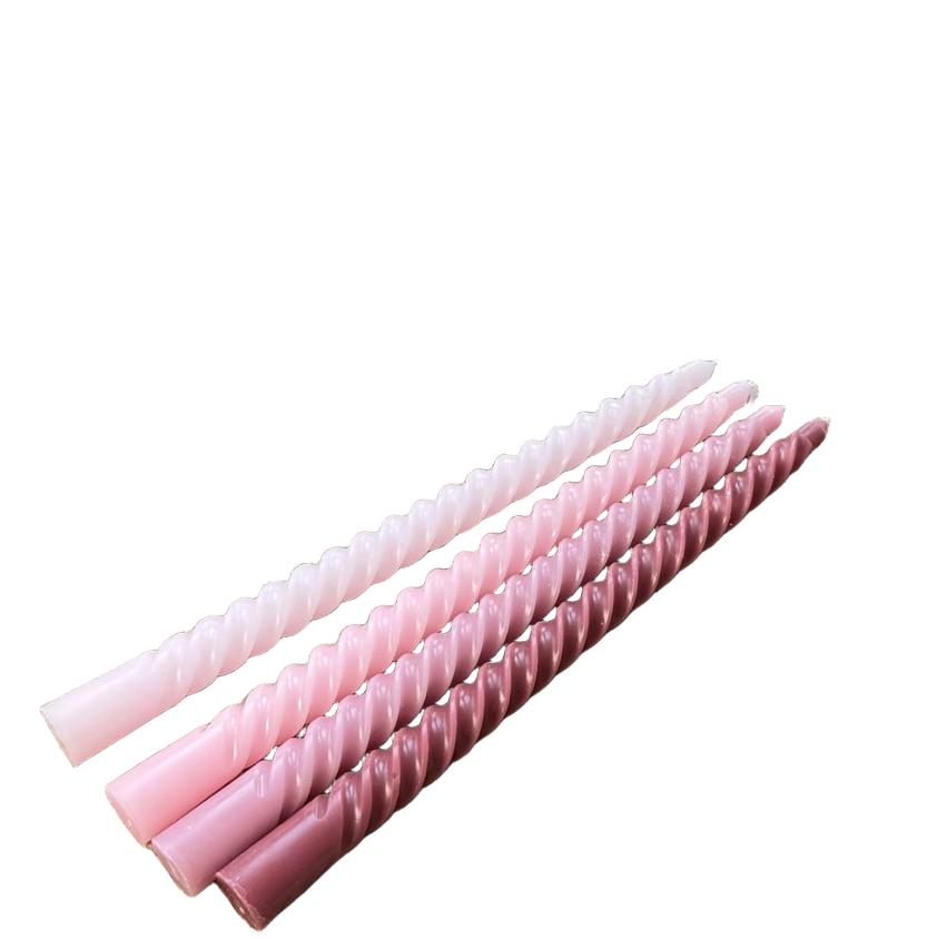 różowe świece 4-pack