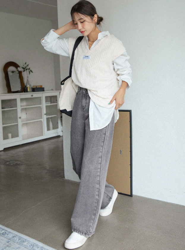 SZARE SPODNIE JEANS 