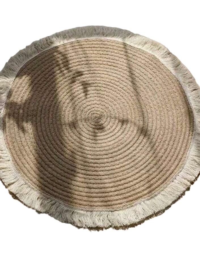 BEŻOWY OKRĄGŁY DYWAN