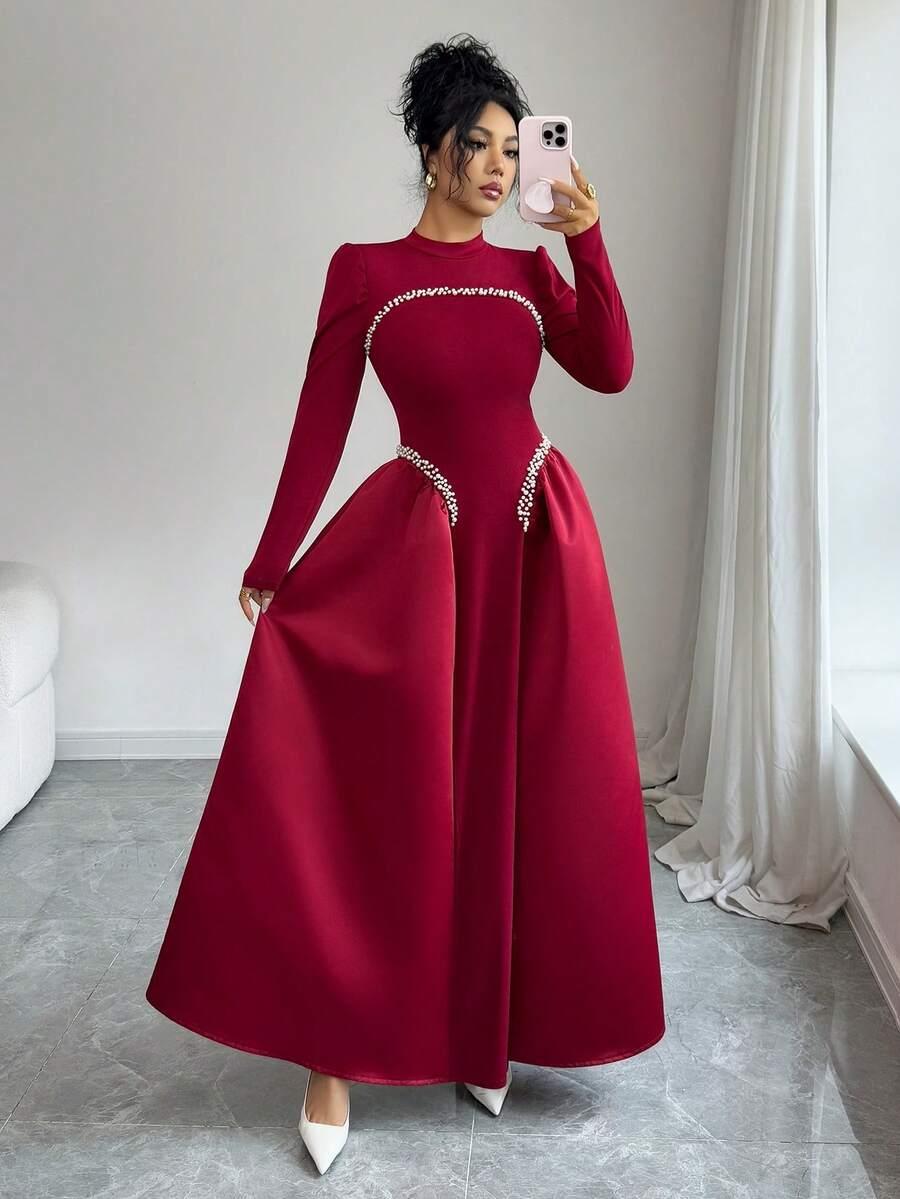 czerwona maxi sukienka