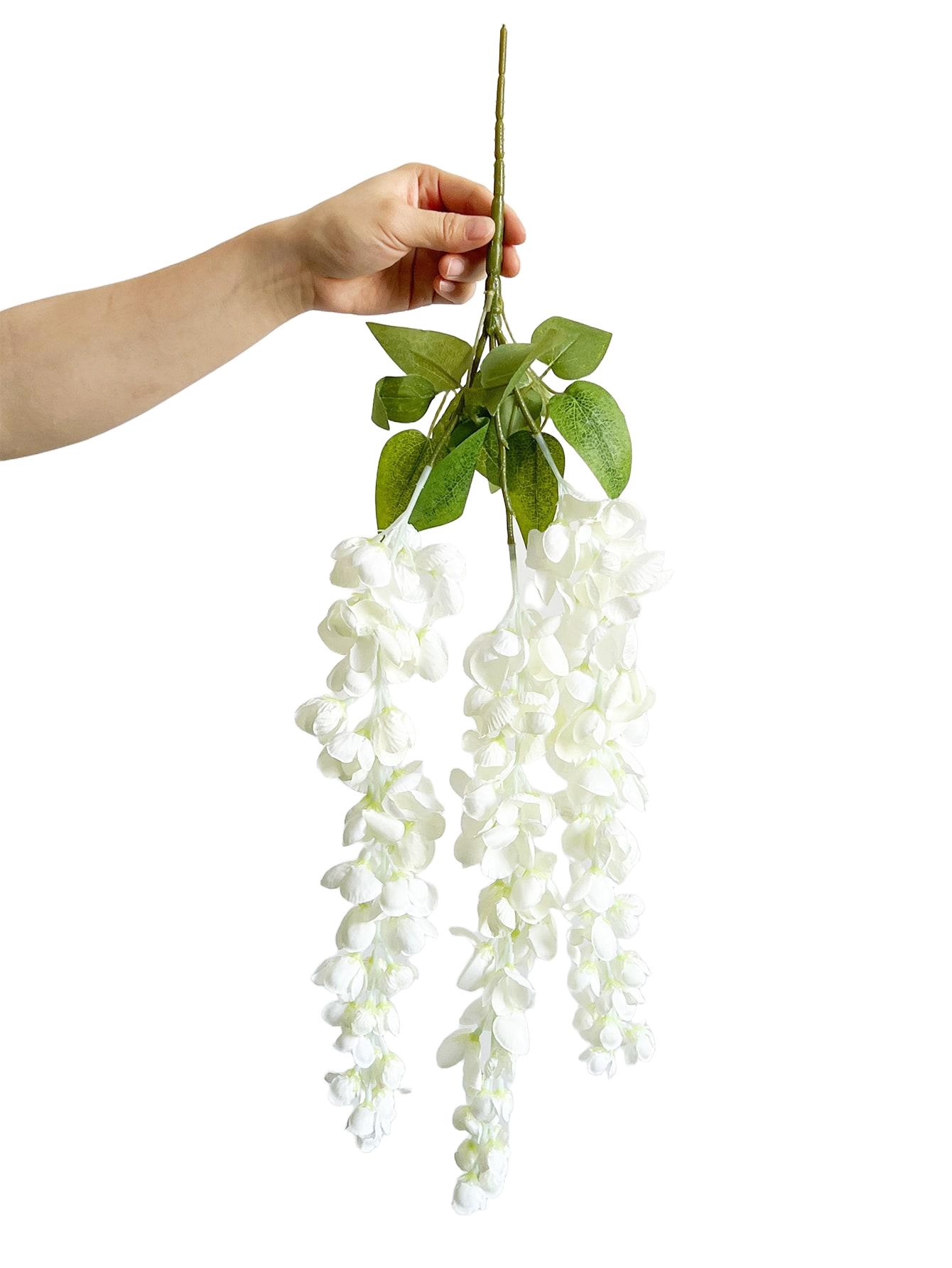 biała WISTERIA sztuczny KWIAT 1 szt.