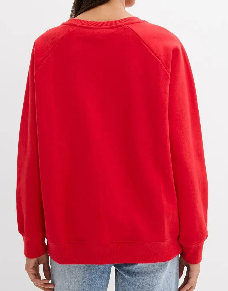 BLUZA DAMSKA REGULAR BAWEŁNIANA BEZ KAPTURA