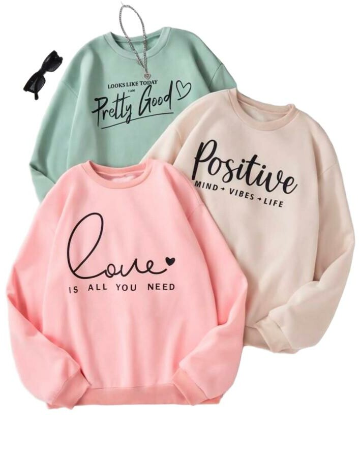 bluza z nadrukiem 3-pack