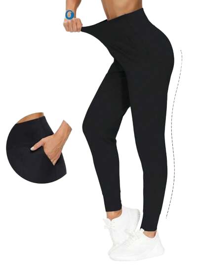 CZARNE LEGGINSY wysoki stan 