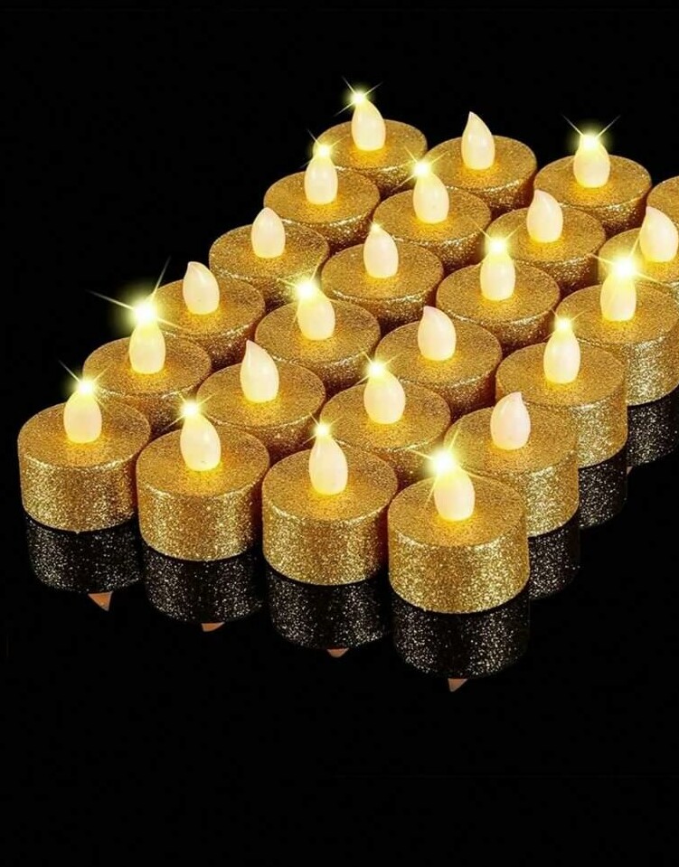 złota świeczka led 24-pack