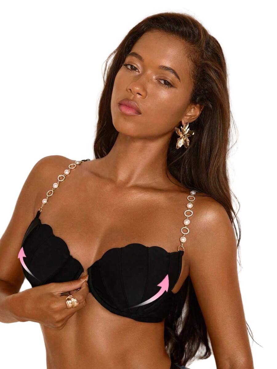 CZARNA GÓRA OD BIKINI PUSH-UP
