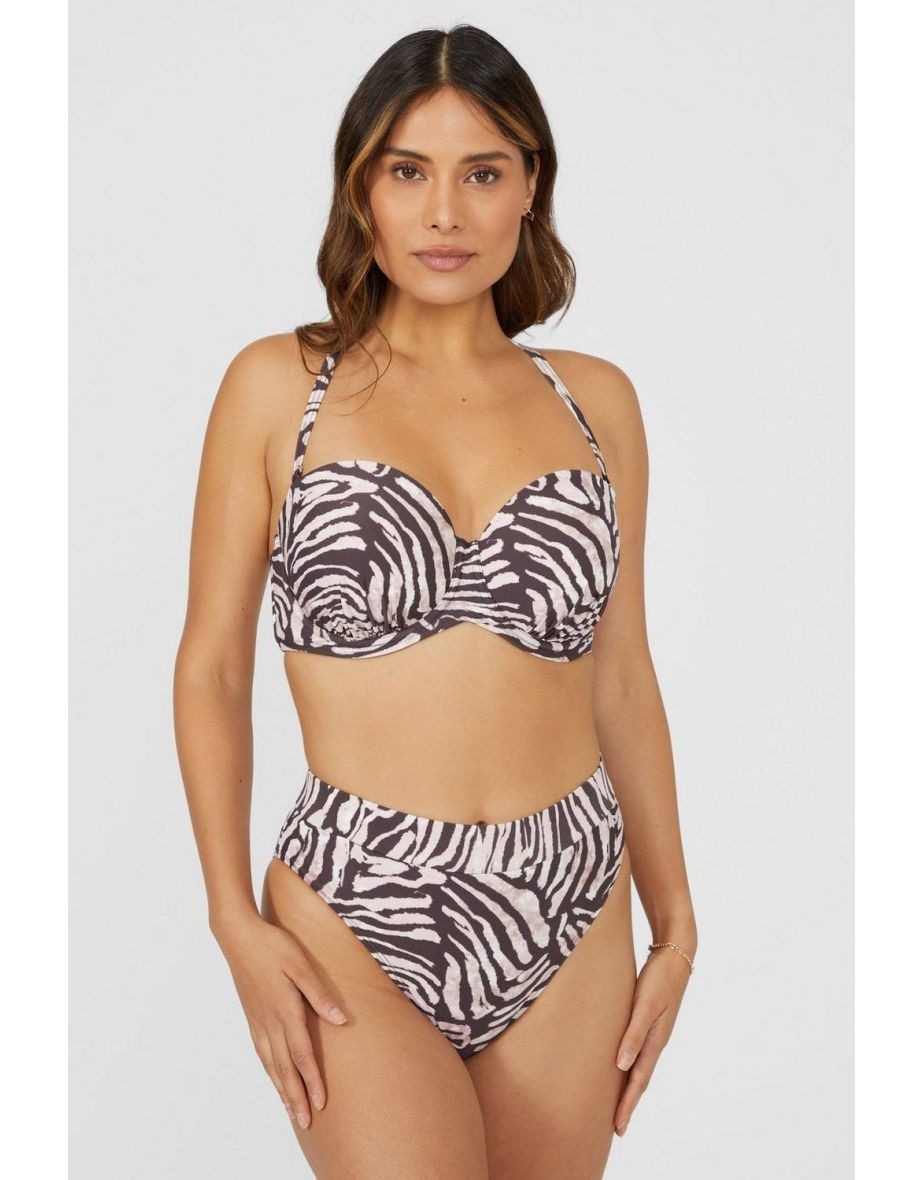 DÓŁ OD BIKINI ANIMAL PRINT WYSOKI STAN