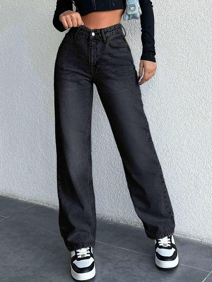 czarne spodnie jeans 