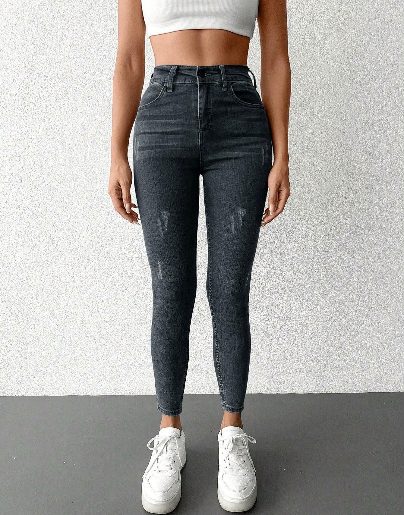 SZARE SPODNIE JEANS 