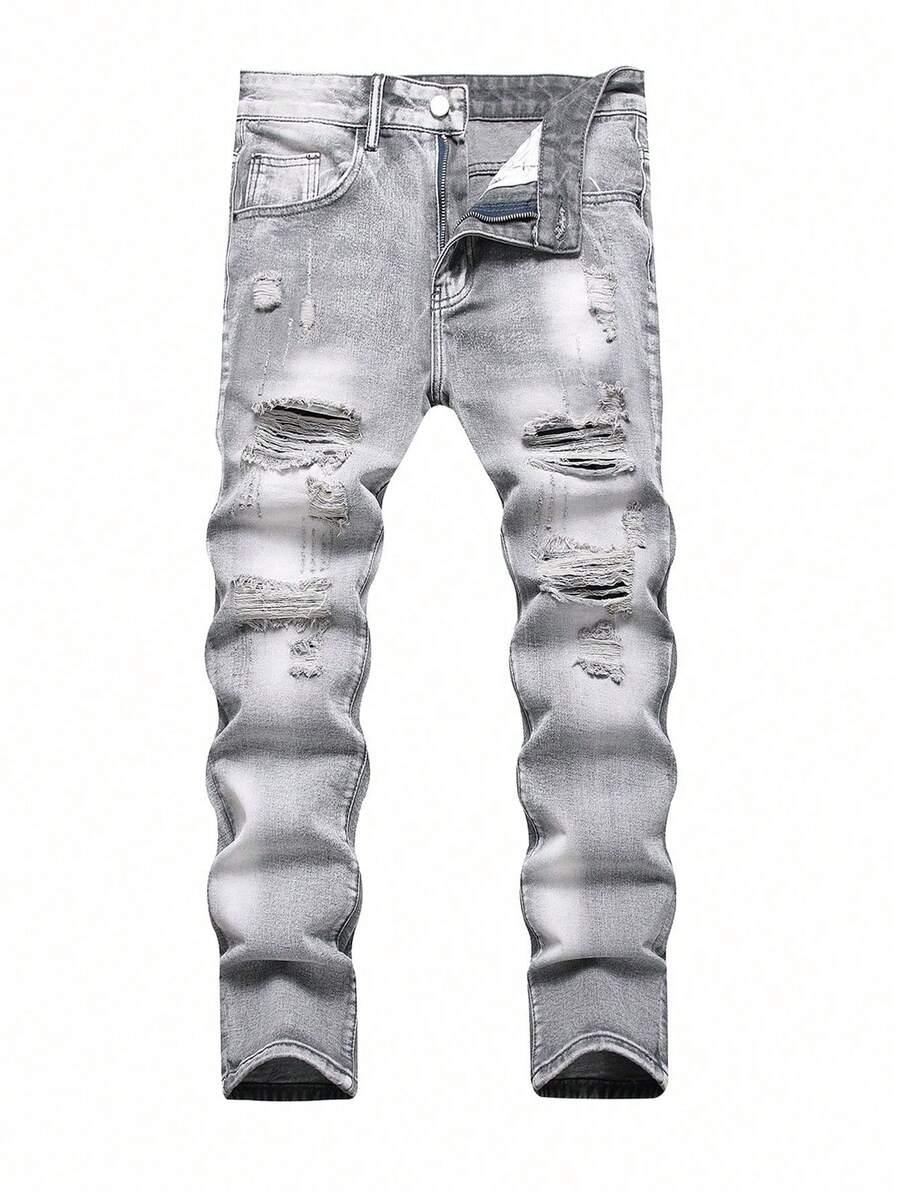 szare spodnie jeans 