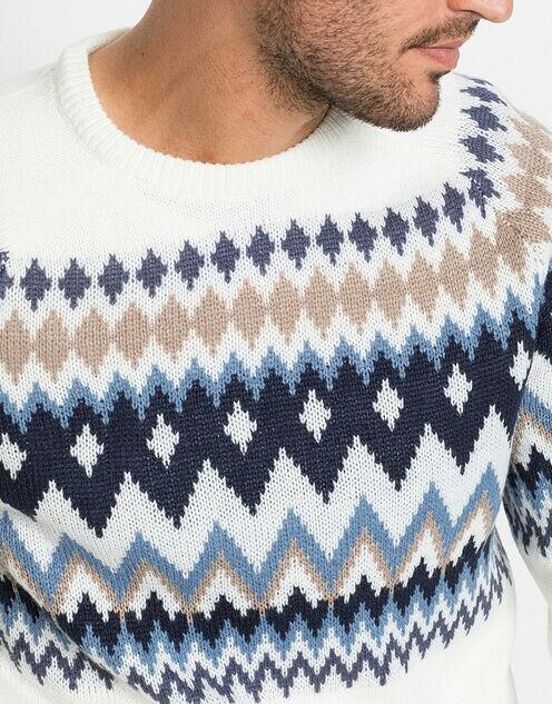 SWETER MĘSKI WKŁADANY PRZEZ GŁOWĘ Z WZOREM