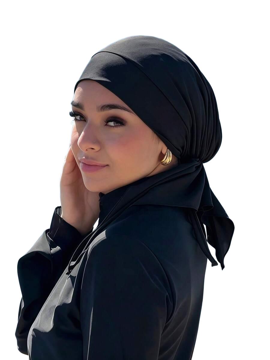 czarny turban na głowę