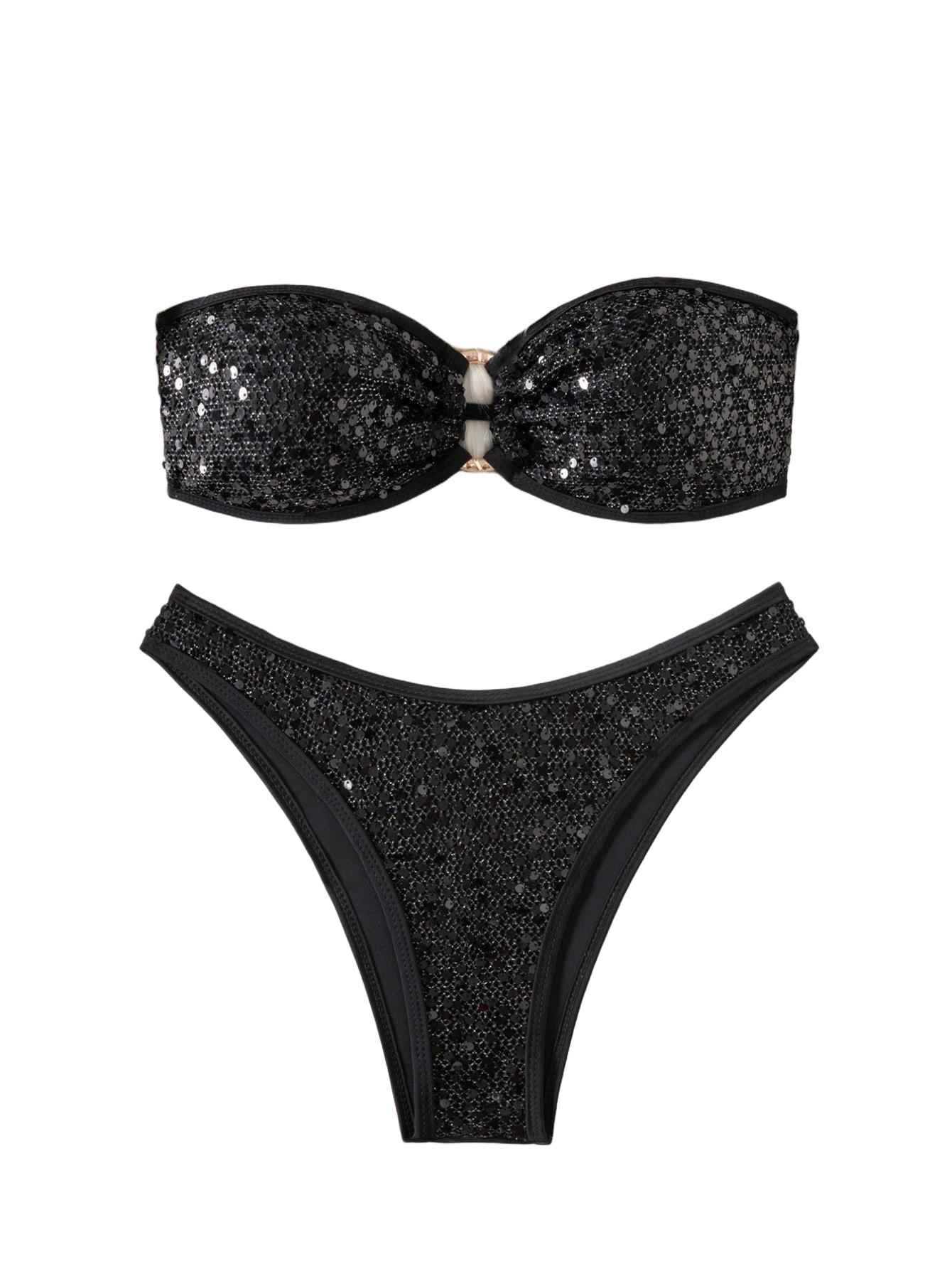 DWUCZĘŚCIOWY KOMPLET BIKINI CEKINY